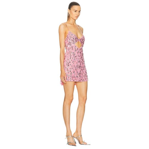 Retrofete Annistyn Dress in Fondant Pink Large New Womens Mini Embellished - Picture 4 of 15